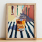 Țuică – Romanian Street Café Scene, Romanian Spirit Wall Decor, no-text version framed in wood