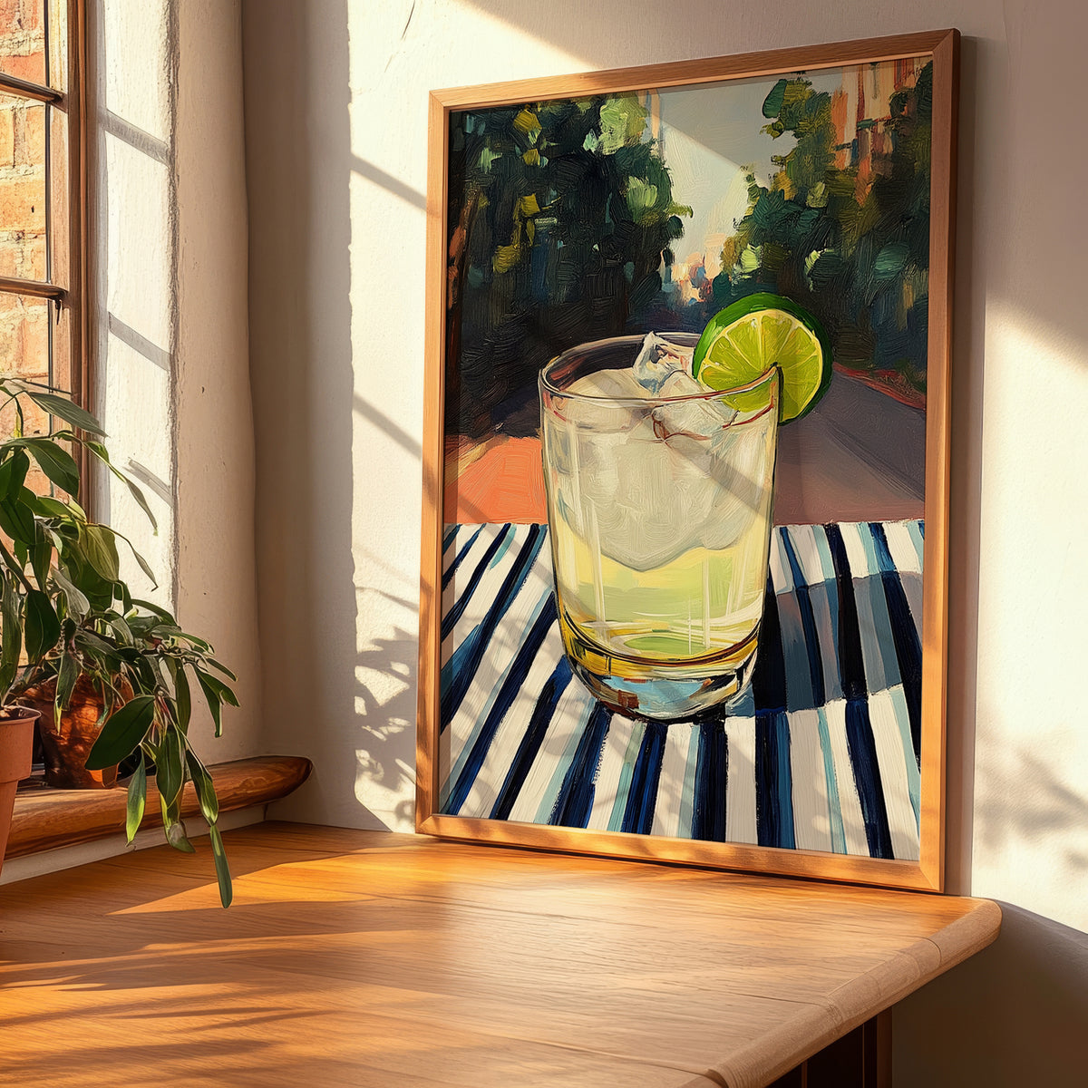 Gin And Tonic – English Outdoor Café Scene, English Spirit Wall Decor, clean layout with no caption