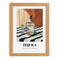 Tequila – on Striped Tablecloth, Mexican Spirit Wall Decor, set in oak frame