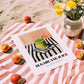 Sugarcane Juice – on Striped Tablecloth, Egyptian Beverage Still Life, unframed on coastal sand