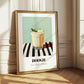Doogh – on Striped Tablecloth, Iranian Beverage Wall Decor