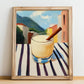 Ponche Crema – Venezuelan Outdoor Café Scene, Venezuelan Spirit Still Life, no-text version framed in wood