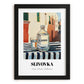 Slivovka – Slovenian Street Café Scene, Slovenian Spirit Still Life, in sleek black frame