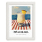 Piña Colada – Puerto Rican Coastal Café Moment, Puerto Rican Cocktail Poster, placed in minimal white frame