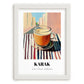 Karak – Qatari Urban Café Scene, Qatari Tea Print, placed in minimal white frame