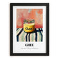 Ghee – on Striped Tablecloth, Ingredients Corner Wall Decor, in sleek black frame