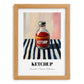 Ketchup – on Striped Tablecloth, Grocery Still Life, set in oak frame