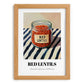 Red Lentils – on Striped Tablecloth, Pantry Painting, set in oak frame