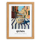 Quinoa – Italian Outdoor Café Scene, Pantry Illustration, set in oak frame