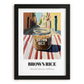 Brown Rice – Italian Urban Café Scene, Kitchen Storage Illustration, in sleek black frame