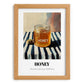 Honey – on Striped Tablecloth, Sweetener Illustration, set in oak frame