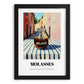 Molasses – Italian Street Café Scene, Sweetener Illustration, in sleek black frame