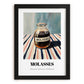 Molasses – on Striped Tablecloth, Sweetener Poster, in sleek black frame