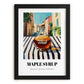 Maple Syrup – Italian Street Café Scene, Sweetener Still Life, in sleek black frame