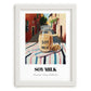 Soy Milk – Italian Café on the Corner, Dairy Print, placed in minimal white frame