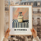 Buttermilk – on Striped Tablecloth, Dairy Wall Decor, styled in a charming Paris street view