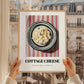 Cottage – on Striped Tablecloth, Cheese Wall Decor, styled in a charming Paris street view
