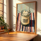 Cream – on Striped Tablecloth, Cheese Print, clean layout with no caption