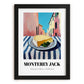 Monterey Jack – Italian Street Café Scene, Cheese Wall Decor, in sleek black frame