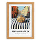 Macadamia – Italian Outdoor Café Scene, Nuts Wall Art, set in oak frame