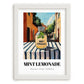 Mint Lemonade – Italian Outdoor Café Scene, Lemonade Still Life, placed in minimal white frame