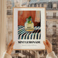 Mint Lemonade – on Striped Tablecloth, Lemonade Still Life, styled in a charming Paris street view