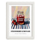 Strawberry Lemonade – on Striped Tablecloth, Lemonade Painting, placed in minimal white frame
