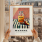 Peach Juice – on Striped Tablecloth, Lemonade Still Life, styled in a charming Paris street view
