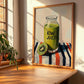 Kiwi Juice – on Striped Tablecloth, Lemonade Wall Decor, clean layout with no caption