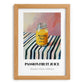 Passion Fruit Juice – on Striped Tablecloth, Lemonade Art, set in oak frame