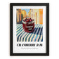 Cranberry Jam – Italian Street Café Scene, Jam Painting, in sleek black frame