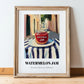 Watermelon Jam – Italian Café on the Corner, Jam Painting, in wooden frame leaning on the floor