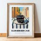 Elderberry Jam – Italian Outdoor Café Scene, Jam Painting, in wooden frame leaning on the floor