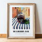 Mulberry Jam – Italian Café on the Corner, Jam Illustration, in wooden frame leaning on the floor