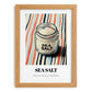 Sea Salt – on Striped Tablecloth, Spices Poster, set in oak frame