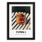 Paprika – on Striped Tablecloth, Spices Wall Decor, in sleek black frame