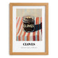 Cloves – on Striped Tablecloth, Spices Painting, set in oak frame