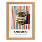 Cardamom – on Striped Tablecloth, Spices Illustration, set in oak frame