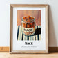 Mace – on Striped Tablecloth, Spices Print, in wooden frame leaning on the floor