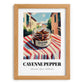 Cayenne Pepper – Italian Café on the Corner, Spices Still Life, set in oak frame
