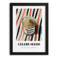 Celery Seeds – on Striped Tablecloth, Spices Poster, in sleek black frame