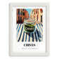 Chives – Italian Urban Café Scene, Spices Still Life, placed in minimal white frame