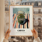 Chives – on Striped Tablecloth, Spices Painting, styled in a charming Paris street view