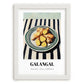 Galangal – on Striped Tablecloth, Spices Still Life, placed in minimal white frame