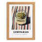 Lemongrass – on Striped Tablecloth, Spices Illustration, set in oak frame