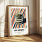 Spearmint – on Striped Tablecloth, Spices Print