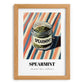 Spearmint – on Striped Tablecloth, Spices Print, set in oak frame