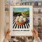 Puffball Mushroom – Green Valley Landscape, Mushrooms Illustration, styled in a charming Paris street view