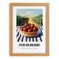 Strawberry – Green Valley Landscape, Berries Wall Decor, set in oak frame