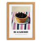Blackberry – on Striped Tablecloth, Berries Poster, set in oak frame
